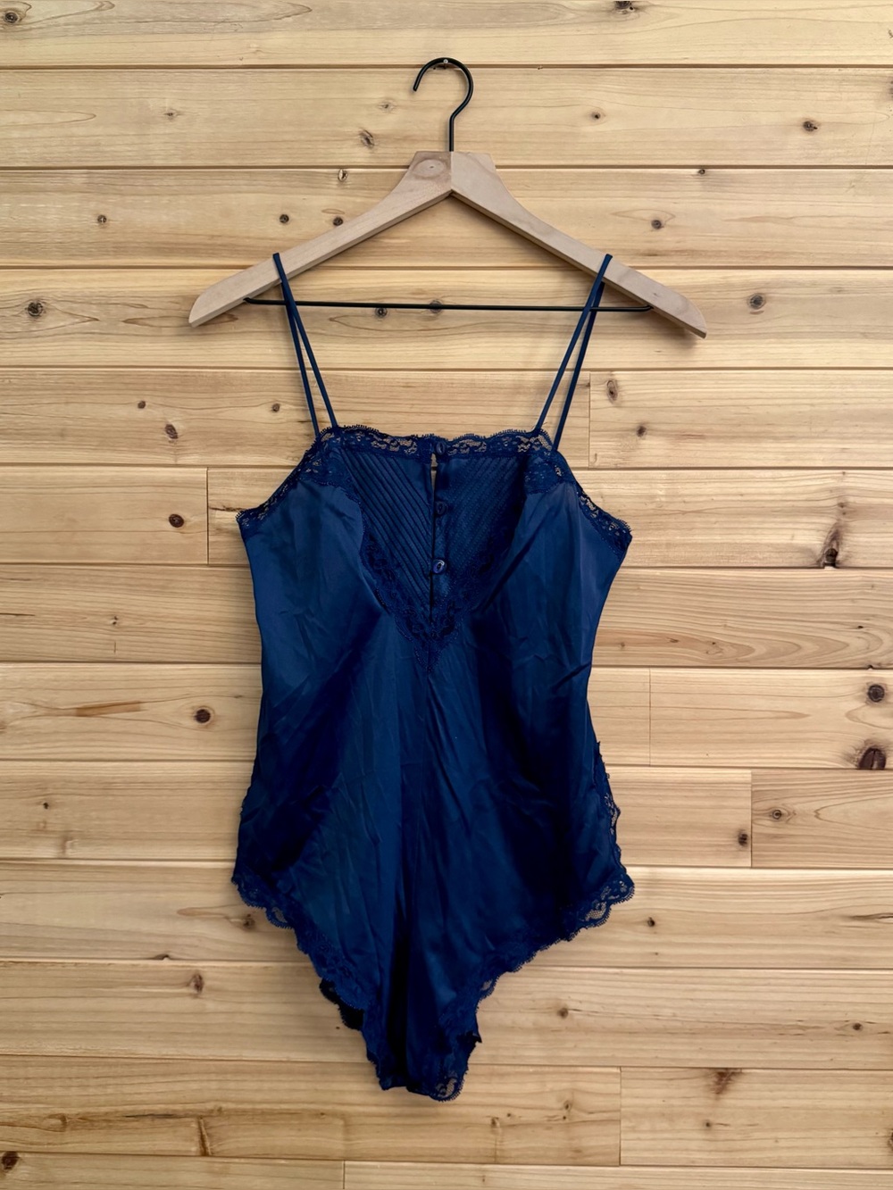 Vintage Small Navy Blue Lace Bodysuit Lingerie Coquette Girly Frilly
